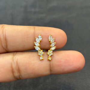 Silver mia helix stud with gold finish