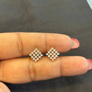 Silver diamond lookalike Stud