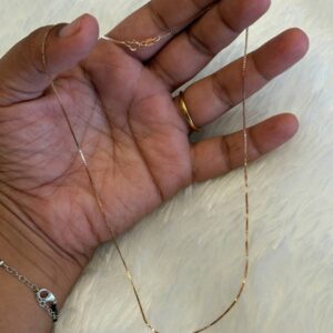 Silver plain rosegold chain
