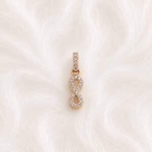 Silver infinity pendant with rosegold finish