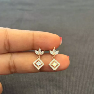 silver crown hanging stud